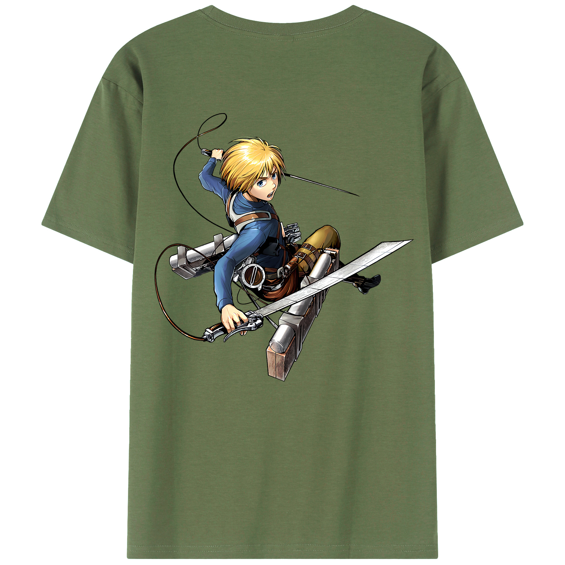 （画像用） 進撃の巨人 アルミン·アルレルト Attack on Titan Armin Arlert 綿100％ メンズ半袖Tシャツ（バックプリント） 通気性